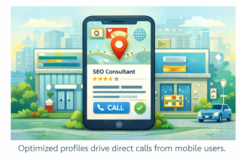 Google Maps business listing with phone call option