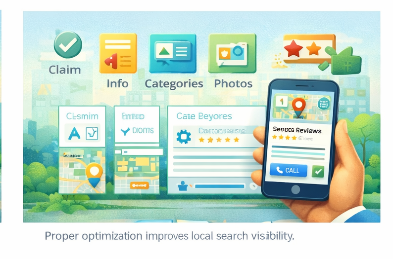 Google Business Profile optimization process illustration